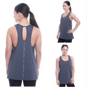 NWT GAIAM Women’s Gray “Be Authentic” Riley Yoga Tank – Size Small